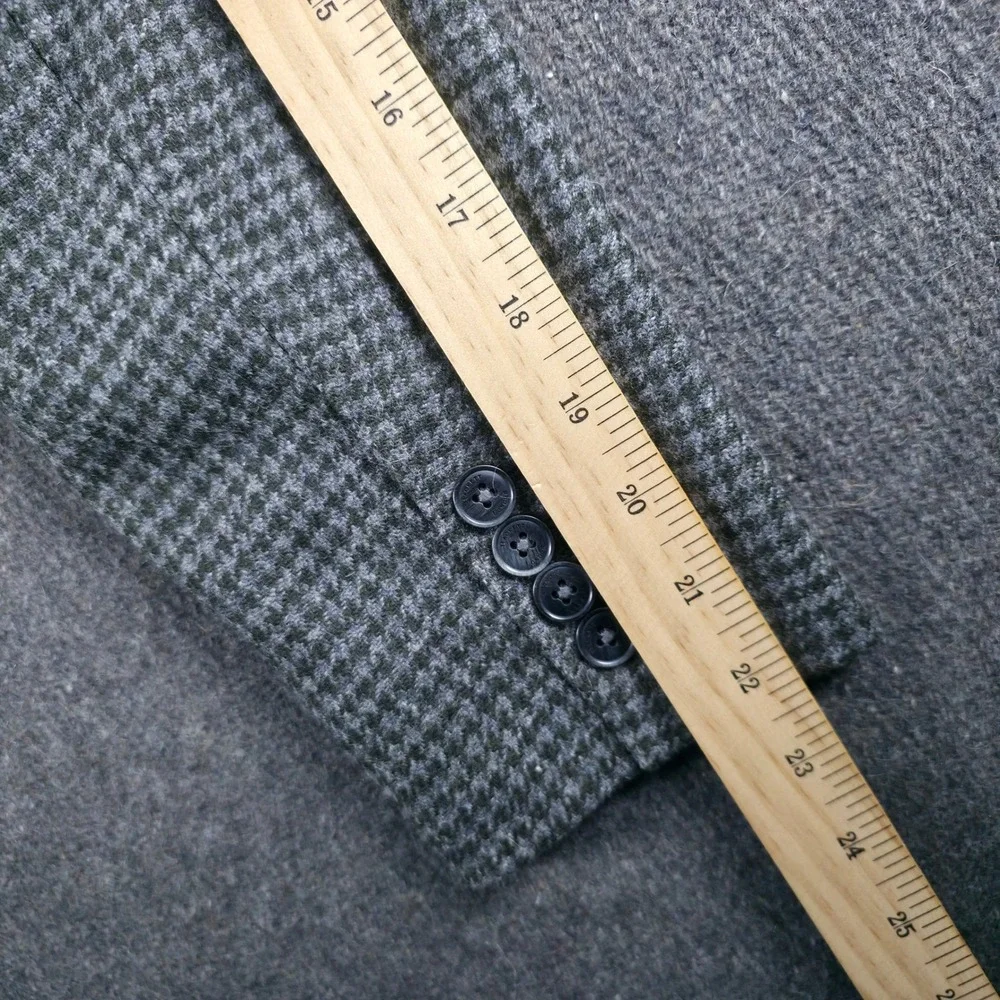 Hackett London Tweed Sport Coat Mens 36R Grey Green Houndstooth Virgin Wool
